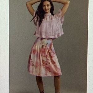 NWT Anthropologie low rise gathered-yoke knee length Skirt